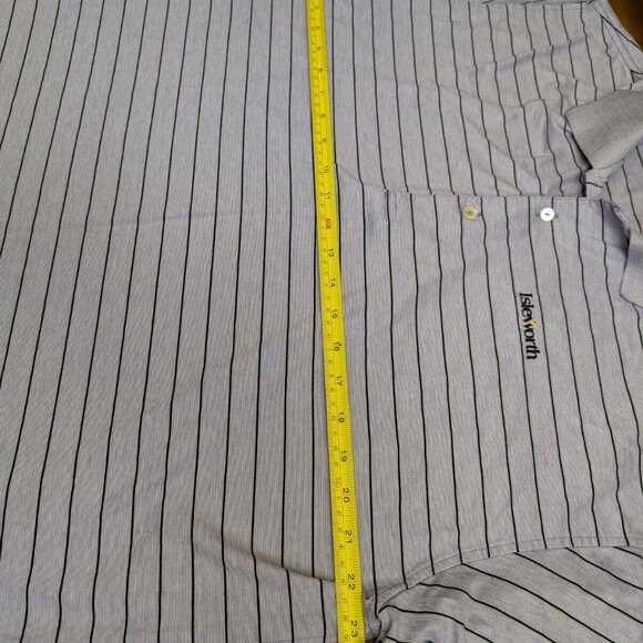 Peter Millar Men's Large Purple Striped Golf Polo Isleworth GC Course Logo Shirt - Picture 12 of 16